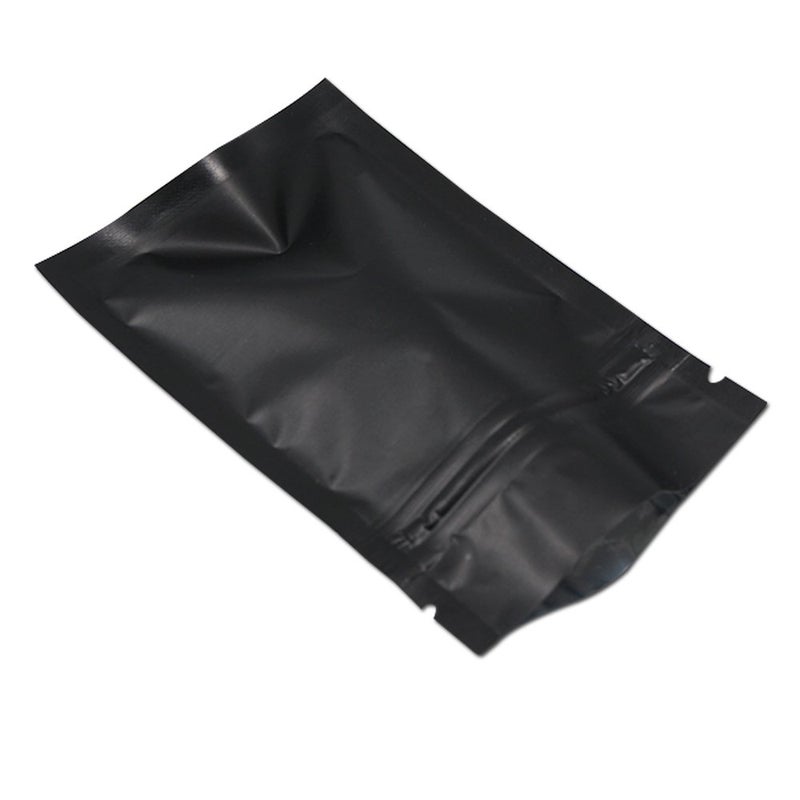 FERENLI 100Pcs Zipper Lock Self Seal Flat Pouch for Zip Aluminum Foil Lock Package Bag Coffee Food Storage Resealable Mylar Bags Heat Sealable Candy Reclosable Bags (12x18cm (4.7x7.1 inch), Black) - Image 1